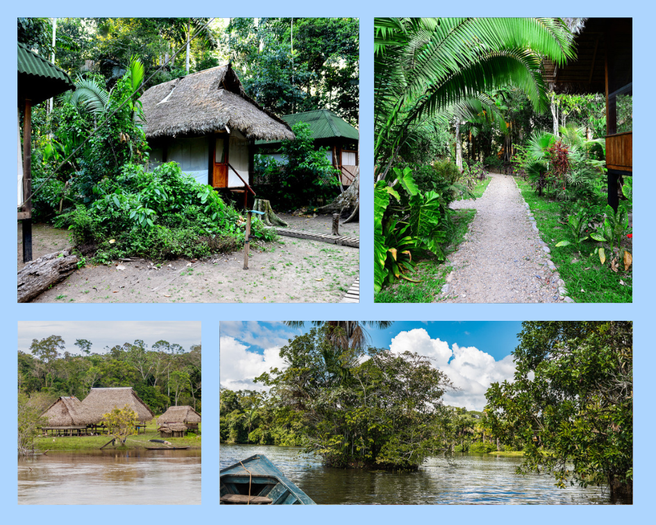 Lodge und Weg im Manú-Nationalpark, Zona Cultural