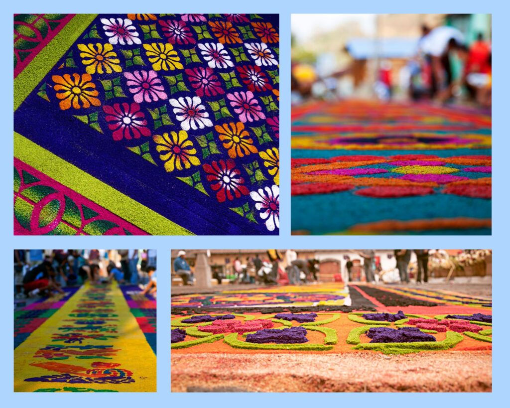 Farbenfrohe Alfombras in Guatemala