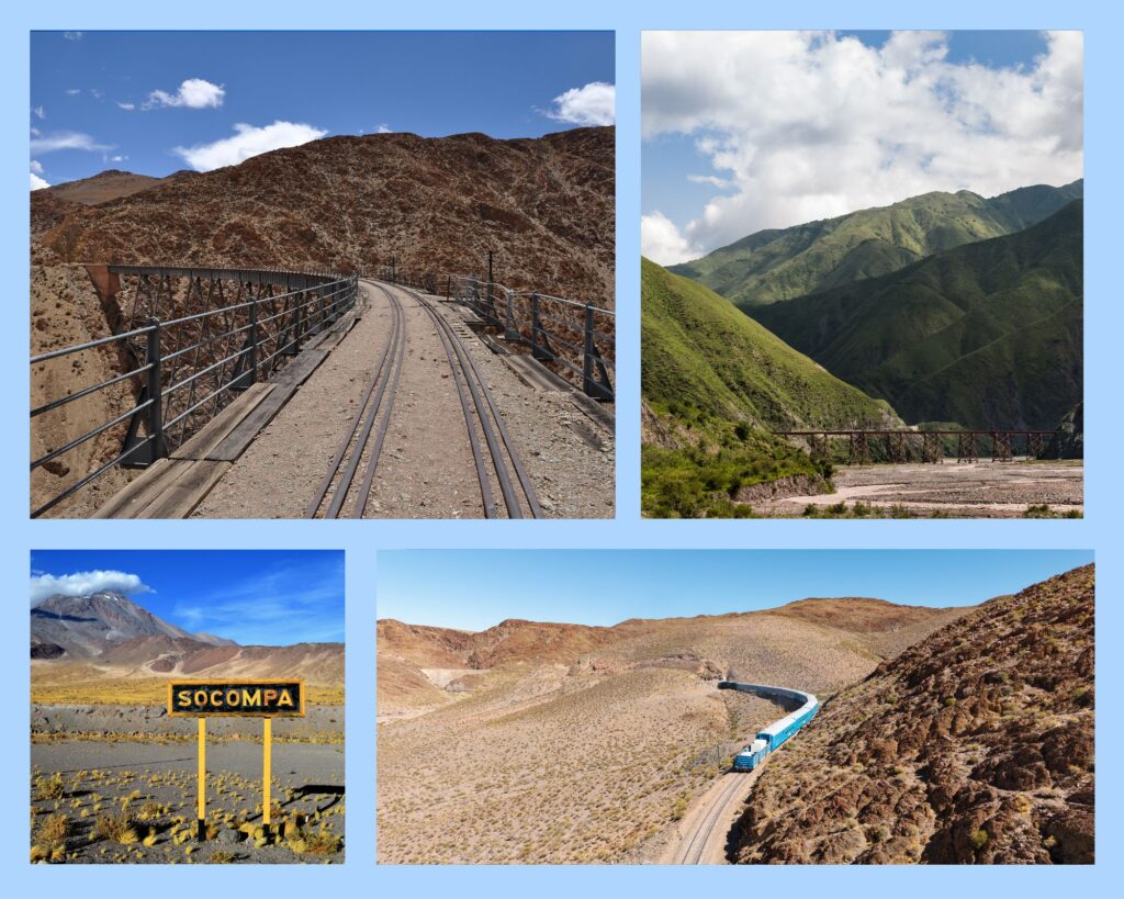 Tren a las nubes: Schienen, die Quebrada del Toro, höchster Punkt am Socompa-Pass, auf der kargen Hochebene