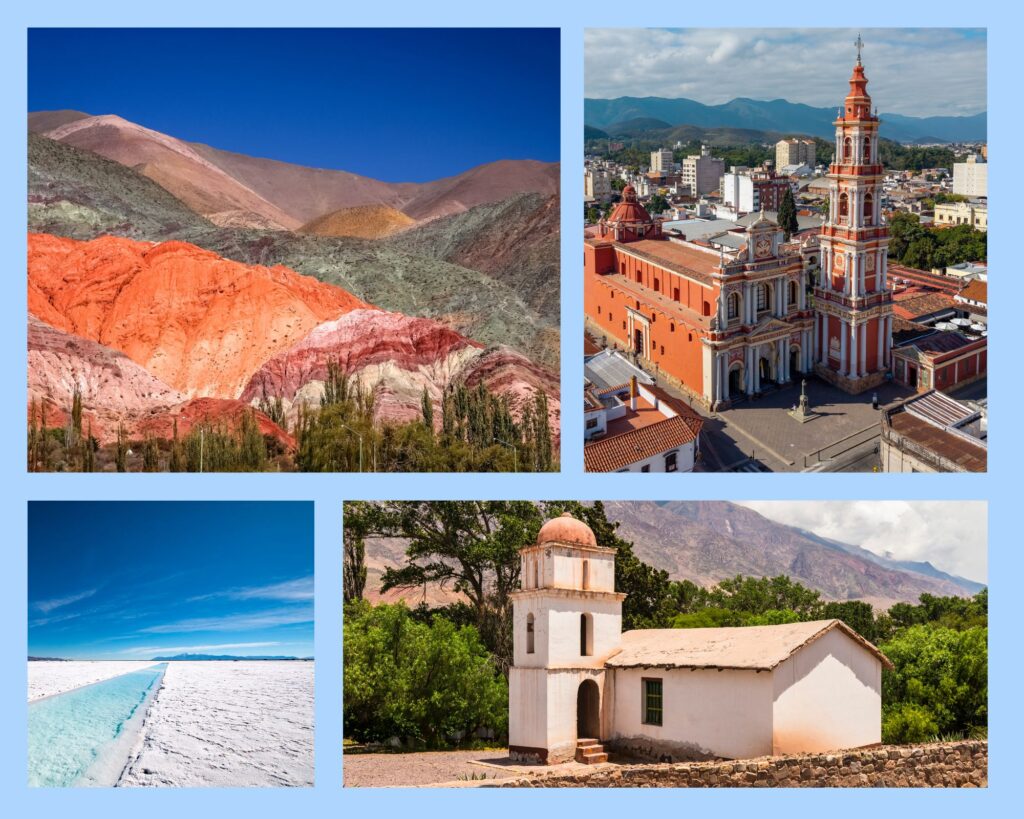 Eindrücke aus Argentiniens Nordwesten: Quebrada de Humahuaca, Salta mit der San Francisco Kirche, Salinas Grande und koloniale Posta de Hornillos