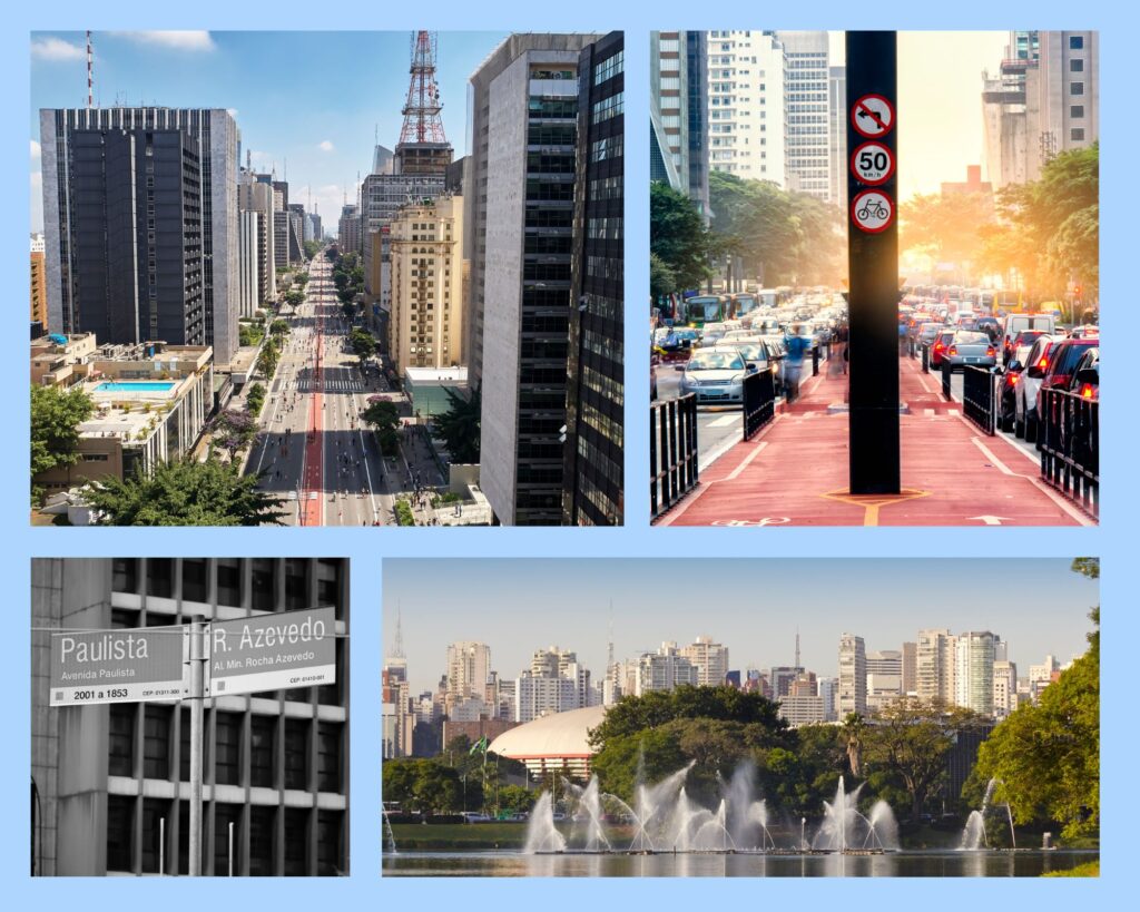 São Paulo mit Avenida Paulista und Parque Ibirapuera als Wahrzeichen der modernen Metropole.