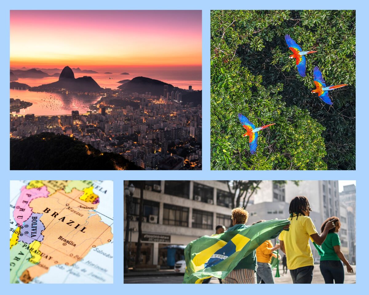 Rio de Janeiro- Panorama mit Zuckerhut, Atlantikküste und tropischer Landschaft als symbolischer Überblick über Brasilien
