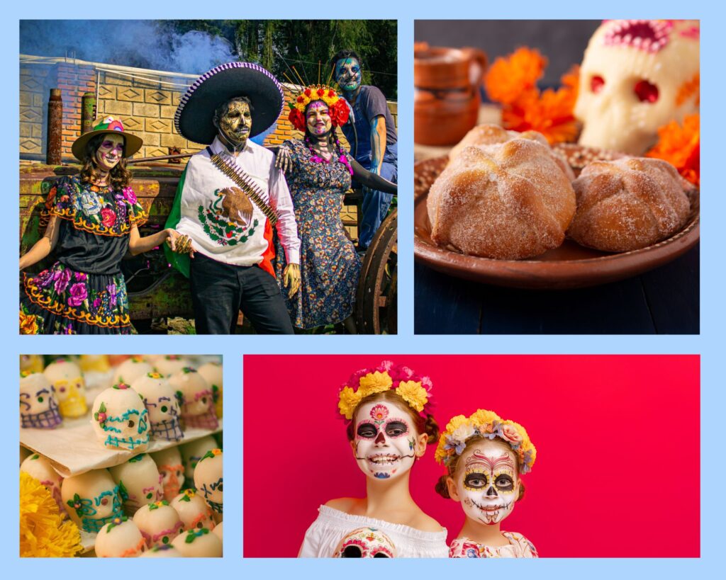Der Día de los Muertos wird mit Verkleidungen, dem Pan de Muerto und Schädeln aus Zucker gefeiert