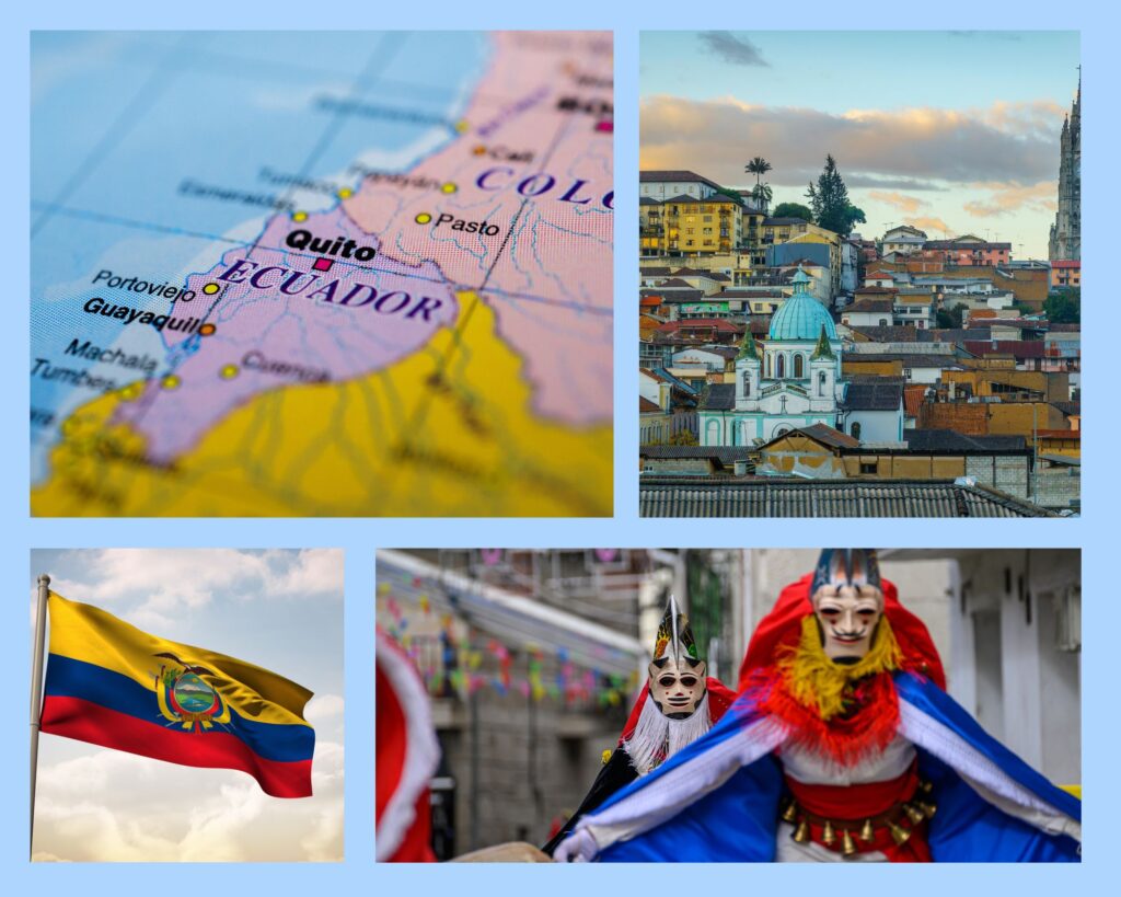 Ecuador im oberen Teil Südamerikas, lädt zu einem weiteren, farbenfrohen Karneval ein.