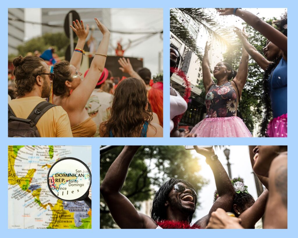 Ausgelassene Partygäste auf dem Merengue-Festival