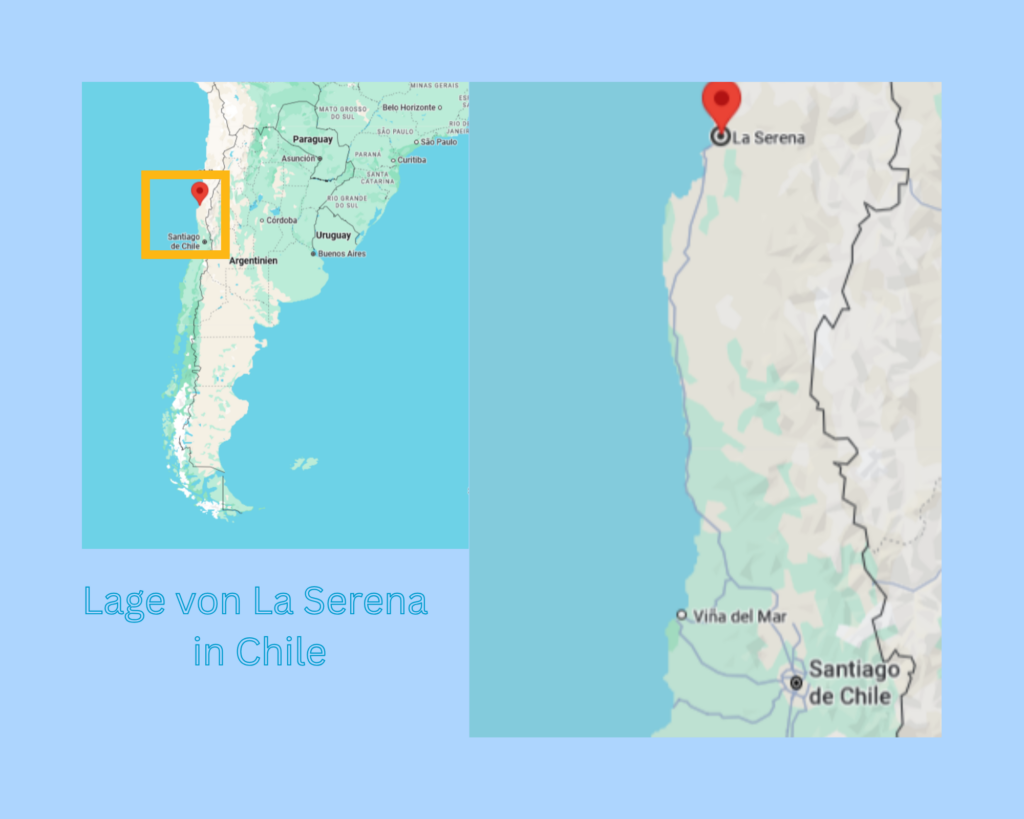Karte, die die Lage von La Serena in Chile zeigt