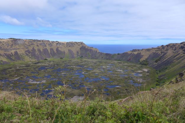 Caldera des Rano Kau auf der Osterinsel