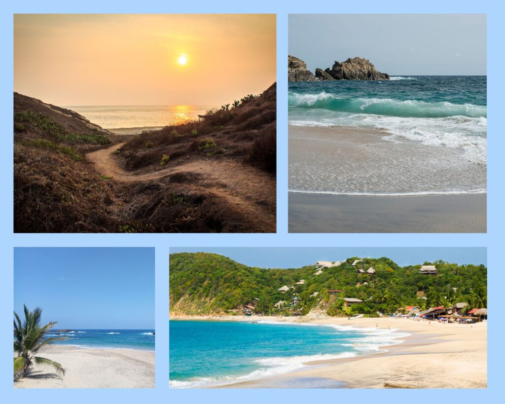 Einige Eindrücke aus Mazunte - Strände, blaues Meer und Felsen