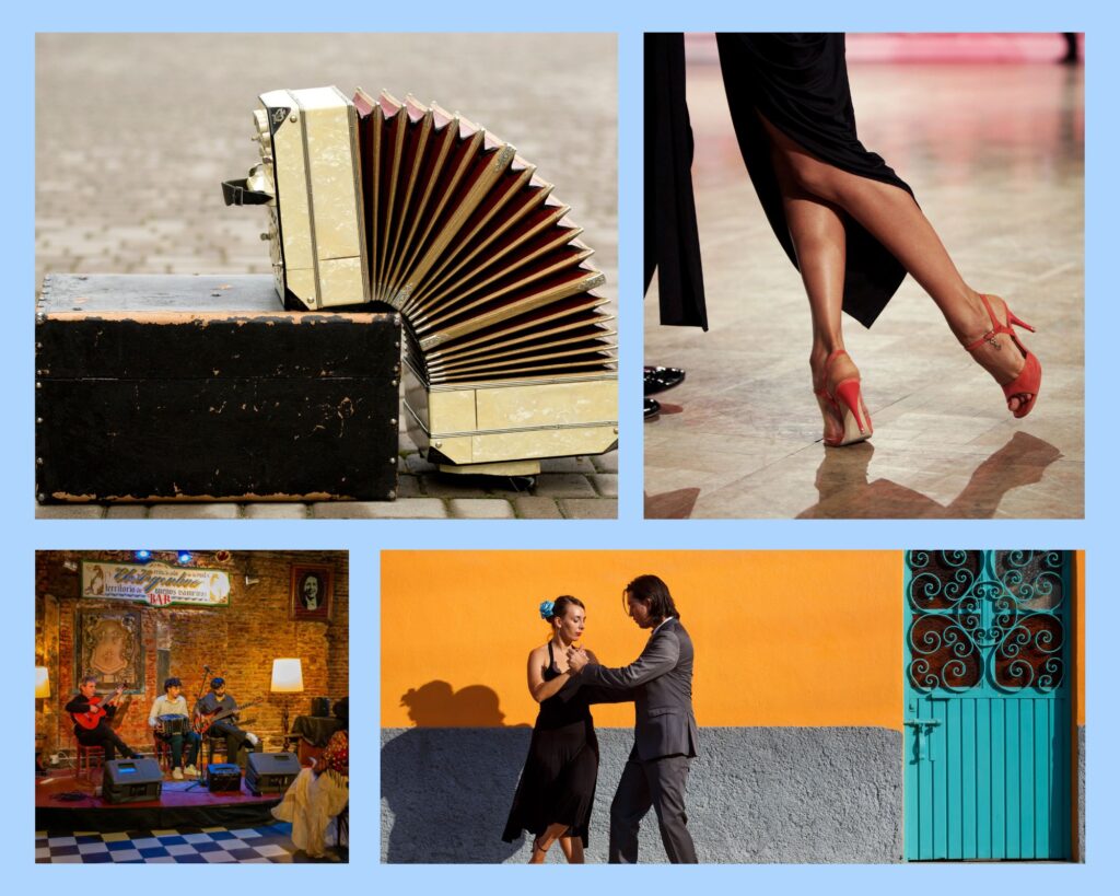 Buenos Aires Reise – Tango erleben mit Bandoneon, Tänzern, Milonga und Straßenkunst im Viertel San Telmo.