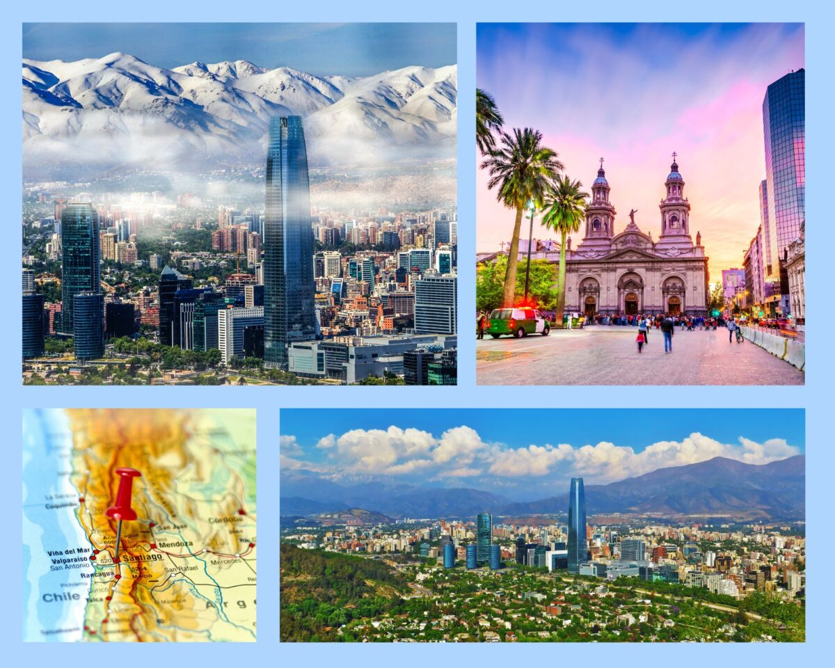 Einblicke in chiles Hauptstadt Santiago: die Skyline mit den Anden, historisches Zentrum und Lage in Chile