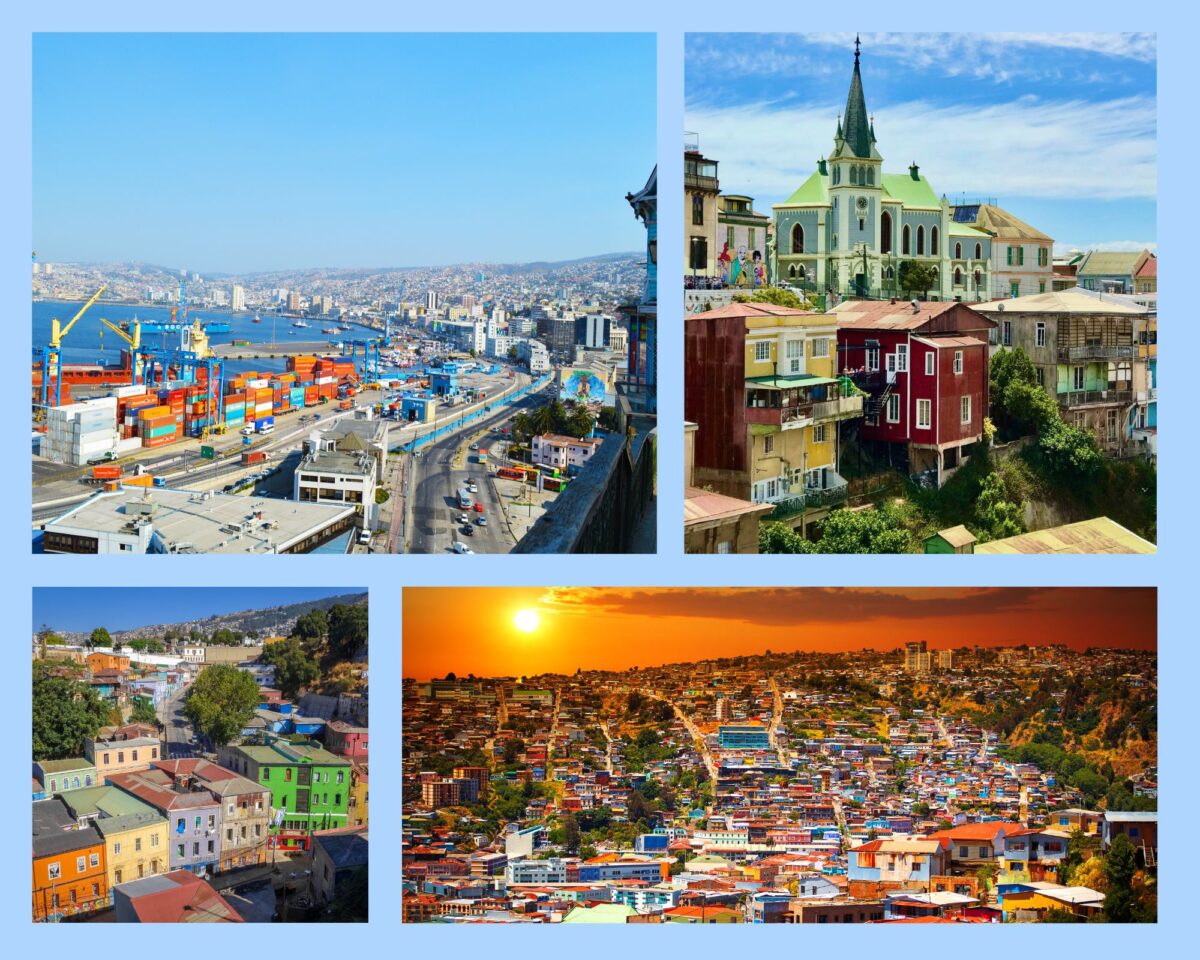Ansichten der Hafenstadt Valparaiso in Chile