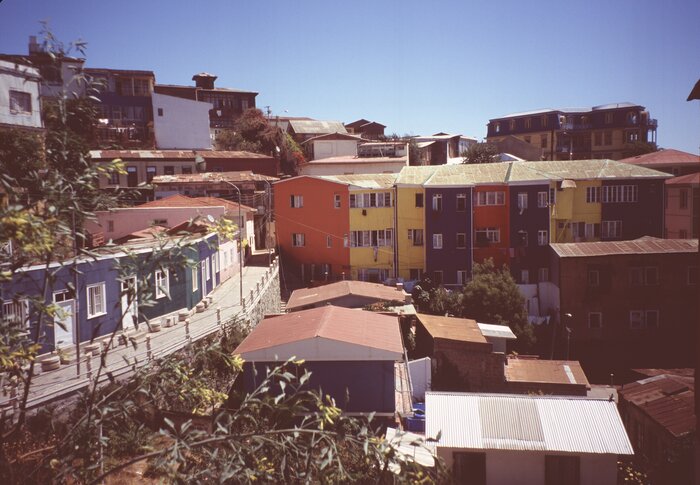 Bunte Häuser in Valparaiso